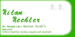 milan mechler business card